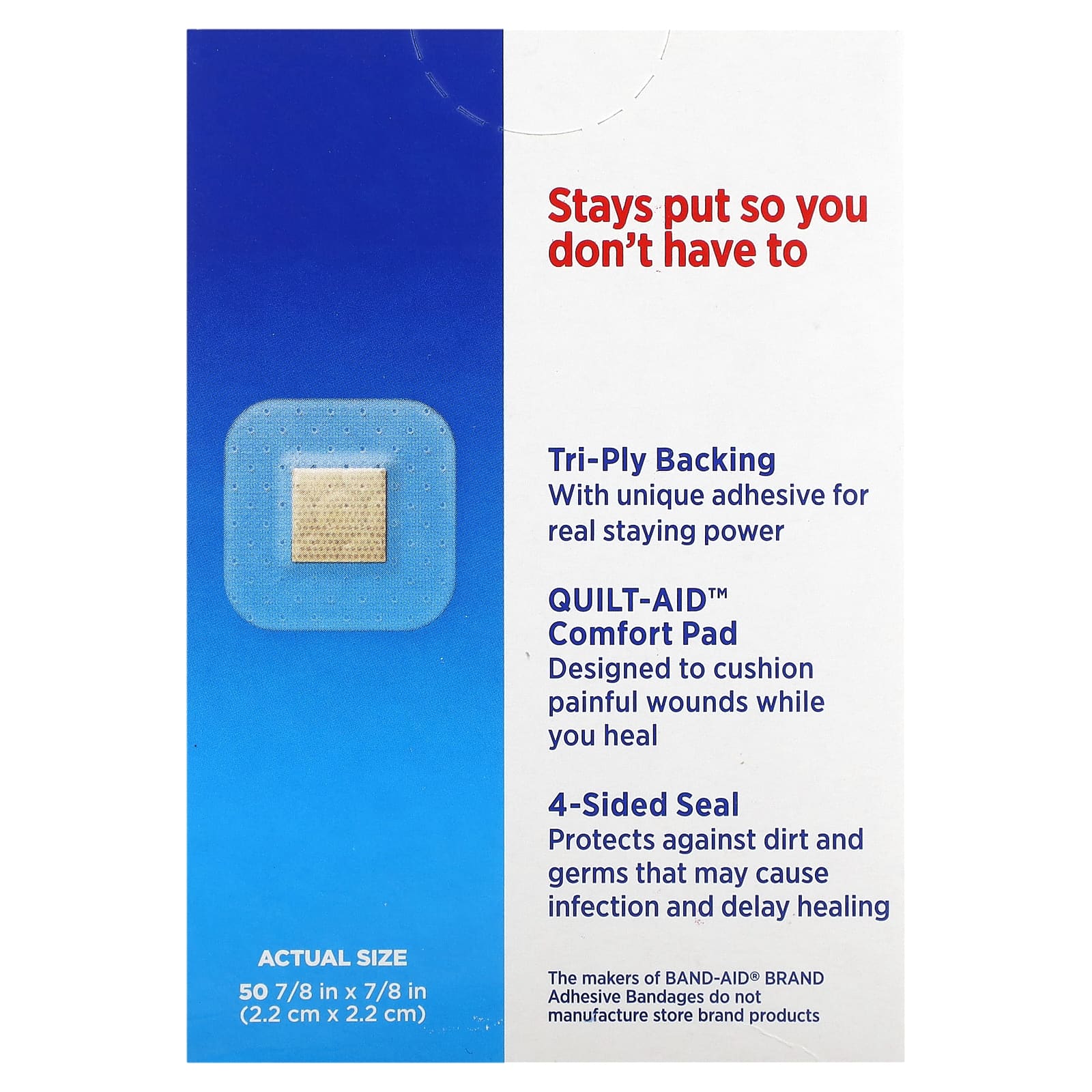 Band Aid, Adhesive Bandages, TruStay, Clear Spots, 50 Bandages