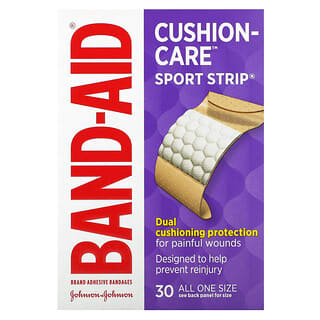 Band Aid, Klebebandagen, Cushion-Care Sport Strip, 30 Bandagen