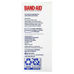 Band Aid, Pansements adhésifs, Tissu souple, Assortiment de taille, 100 pansements