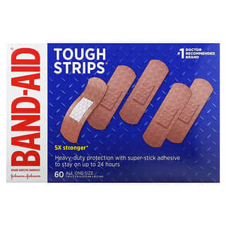 Band Aid, Curativos Adesivos, Tiras Resistentes, 60 Curativos