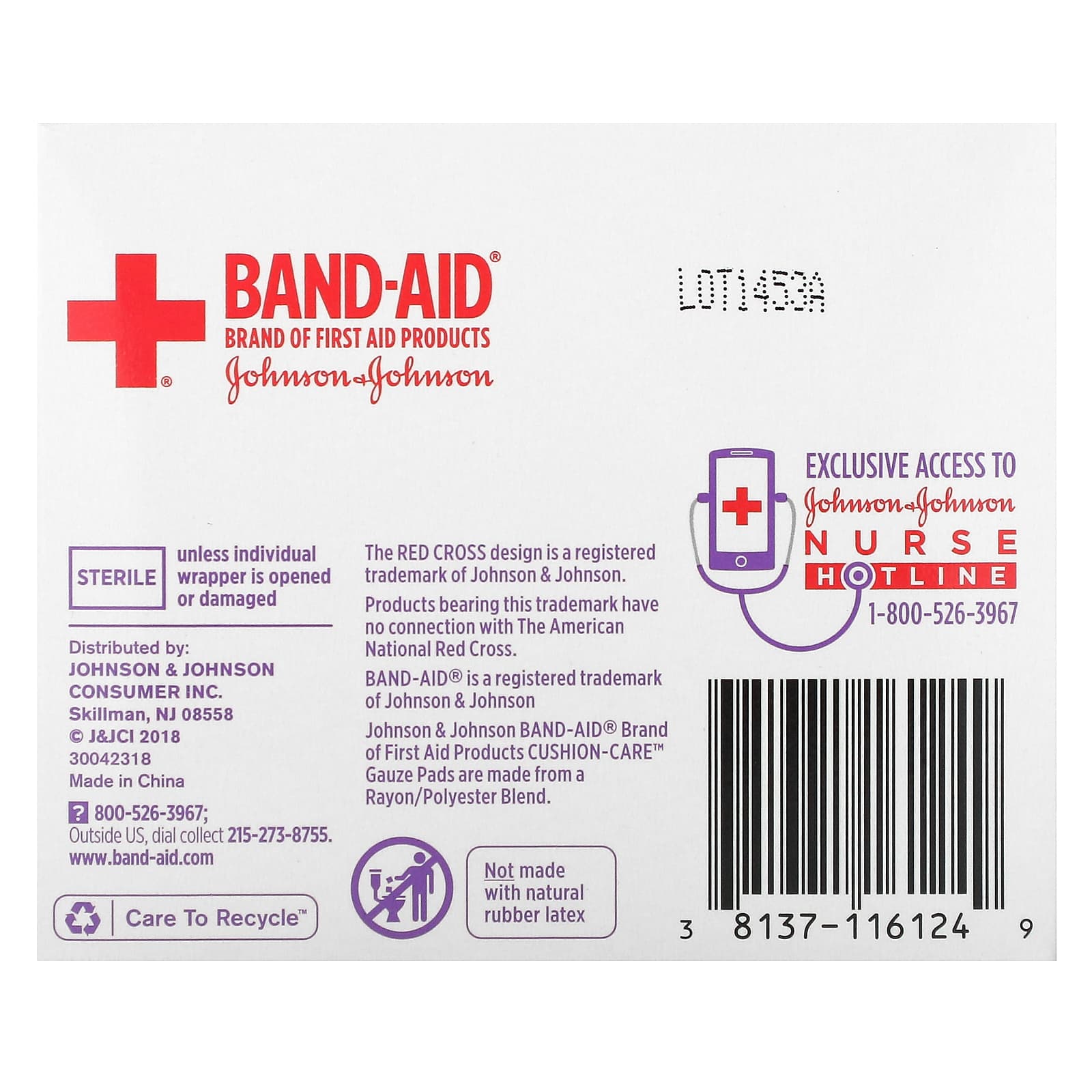 Band Aid, CushionCare, Gauze Pads, 25 Small Pads