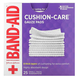 Band Aid, Cushion-Care, Almohadillas de gasa, Pequeñas, 25 almohadillas
