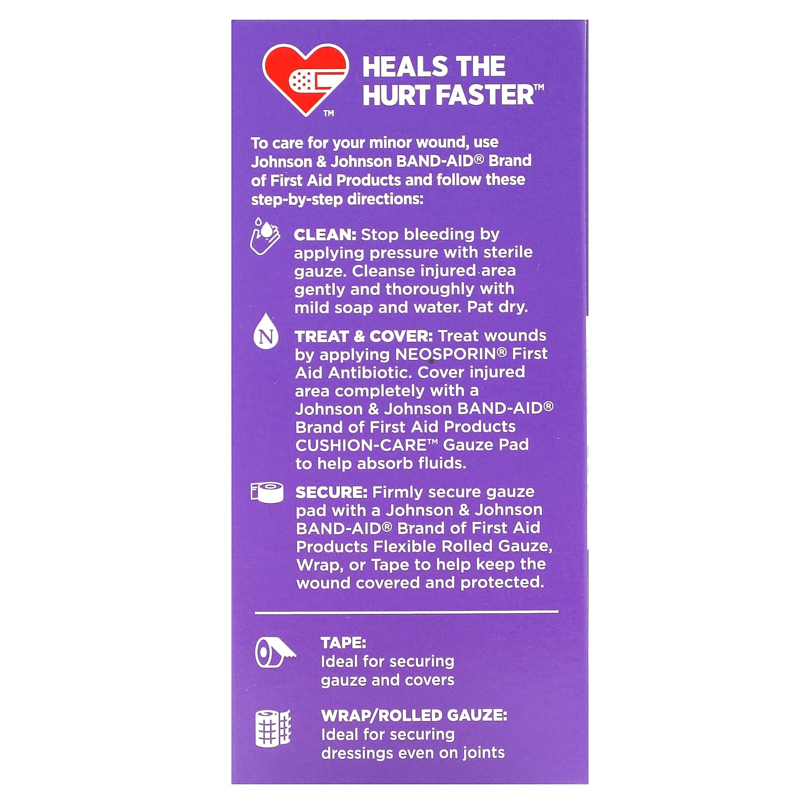 Band Aid, CushionCare, Gauze Pads, Medium, 10 Pads