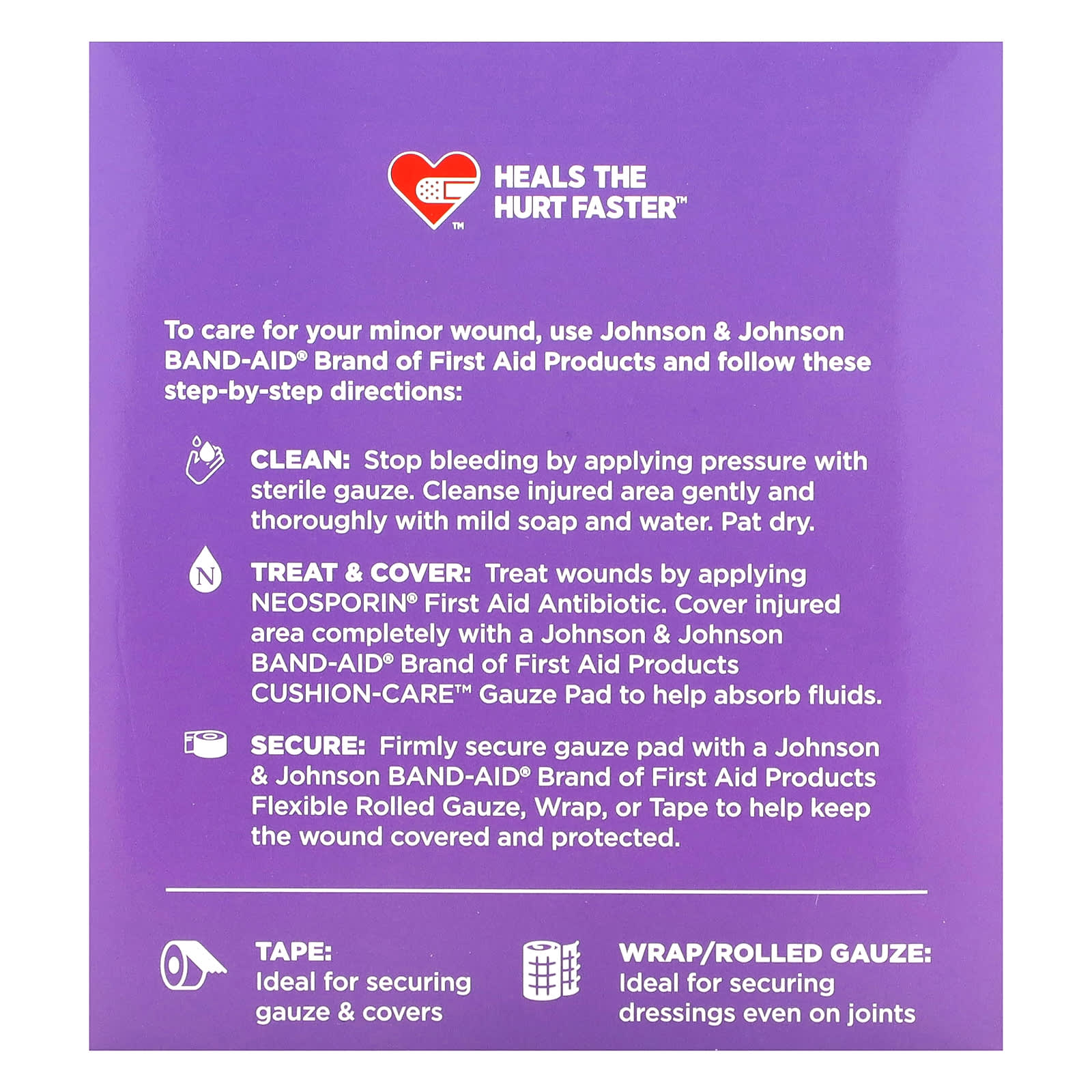 Band Aid, CushionCare, Gauze Pads, Large, 25 Pads