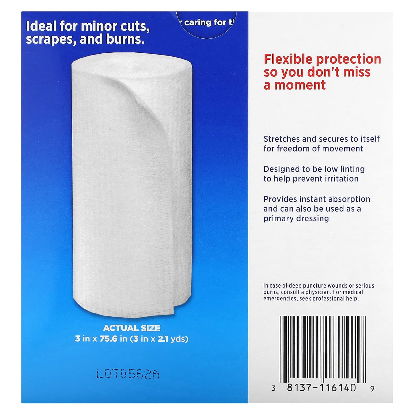 Band Aid, Flexible Rolled Gauze , 5 Rolls