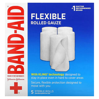 Band Aid, Flexible Rolled Gauze , 5 Rolls