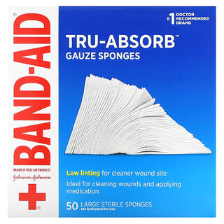 Band Aid, марлеві губки Tru-Absorb, великі, 50 шт