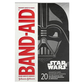 Band Aid, Pansements adhésifs, Assortiment de tailles, Disney Star Wars™, 20 pansements