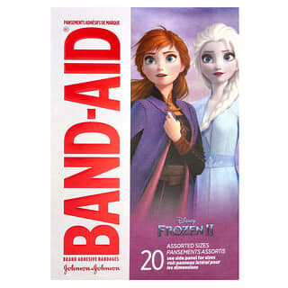 Band Aid, Pansements adhésifs, Assortiment de tailles, Disney, La Reine des neiges 2, 20 pansements