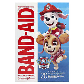 Band Aid, Adhesive Bandages, Assorted Sizes, Nickelodeon™ Paw Patrol™, 20 Bandages