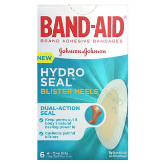 Band Aid, лейкопластыри, Hydro Seal, блистеры для пяток, 6 шт.