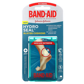 Band Aid, Hydro Seal, Almohadillas tipo blíster, Medio-extremo`` 5 almohadillas