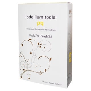 Bdellium Tools, Travel Line, Basic Brush Set and Pouch, 7 pc Set