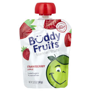 Buddy Fruits, 과일 혼합, 딸기 & 사과, 90g(3.2oz)