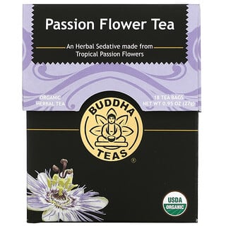 Buddha Teas, Organic Herbal Tea, Passion Flower, 18 Tea Bags, 0.95 oz (27 g)