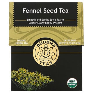 Buddha Teas, Organic Herbal Tea, Fennel Seed, 18 Tea Bags, 0.95 oz (27 g)