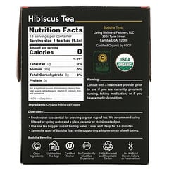 Buddha Teas, Organic Herbal Tea, Hibiscus Flower, 18 Tea Bags, 0.95 oz (27 g)