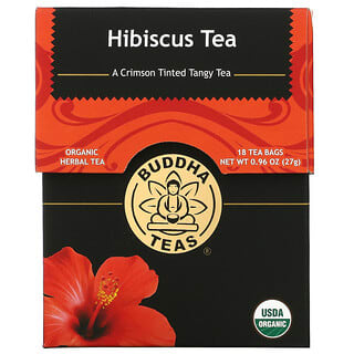 Buddha Teas, Organic Herbal Tea, цветок гибискуса, 18 чайных пакетиков, 27 г (0,95 унции)