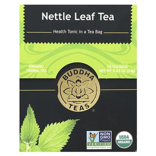 Buddha Teas, Té de hierbas orgánicas, Hoja de ortiga, Sin cafeína, 18 bolsitas de té, 24 g (0,83 oz)