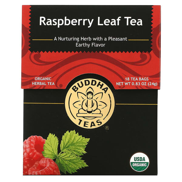 Buddha Teas, Organic Herbal Tea, Raspberry Leaf, 18 Tea Bags, 0.83 oz (24 g)