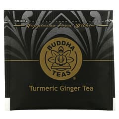 Buddha Teas, Chá de Ervas Orgânicas, Cúrcuma e Gengibre, 18 Saquinhos de Chá, 36 g (1,27 oz)