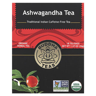 Buddha Teas, Organiczna herbata ziołowa, ashwagandha, 18 torebek, 36 g