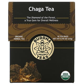 Buddha Teas, شاي عشبي عضوي ، فطر شاجا ، 18 كيس شاي ، 0.95 أونصة (27 جم)