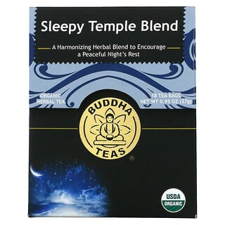 Buddha Teas, Organic Herbal Tea, Sleepy Temple Blend, 18 Tea Bags, 0.95 oz (27 g)