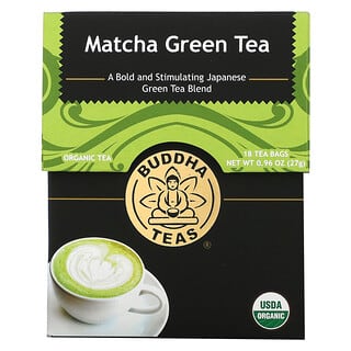 Buddha Teas, شاي عشبي عضوي ، ماتشا الأخضر ، 18 كيس شاي ، 0.95 أونصة (27 جم)