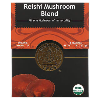 Buddha Teas, Tisane biologique, Mélange de champignons Reishi, Sans caféine, 18 sachets de thé, 32 g