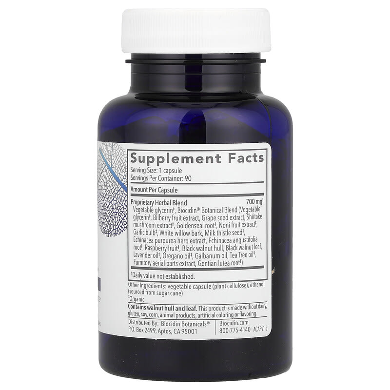 Biocidin®（バイオシジン）、広域スペクトル液体カプセル、90粒