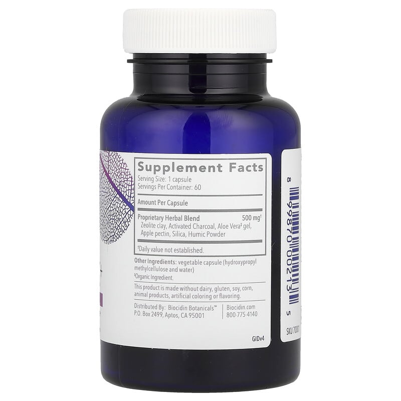 Biocidin Botanicals, G.I. Detox+ Binder, 60 Capsules | iHerb