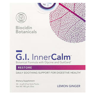 Biocidin Botanicals, 胃腸Inner Calm™（内側のカーム）、レモンジンジャー、30袋、各6g（0.21オンス）