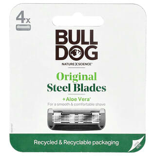 Bulldog Skincare For Men, Originalstålblad, refill, 4 patroner