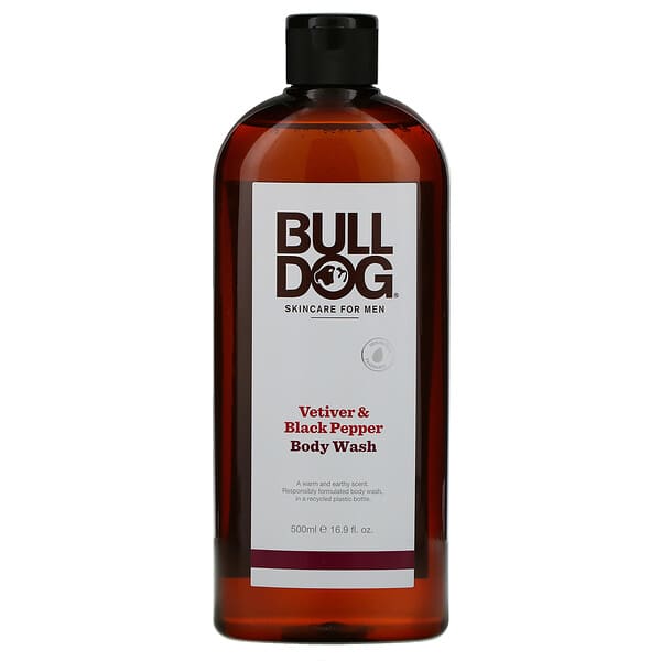 Bulldog Skincare For Men, ボディウォッシュ ベチバー＆ブラックペッパー 500ml（16.9液量オンス）
