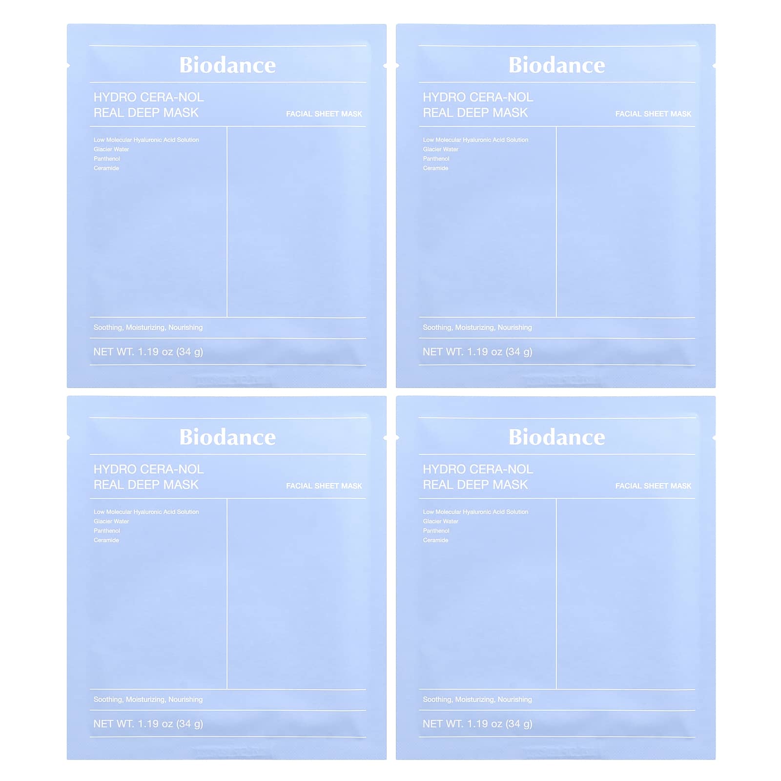 ハイドロセラノール リアルディープ ビューティマスク、4枚、各34g