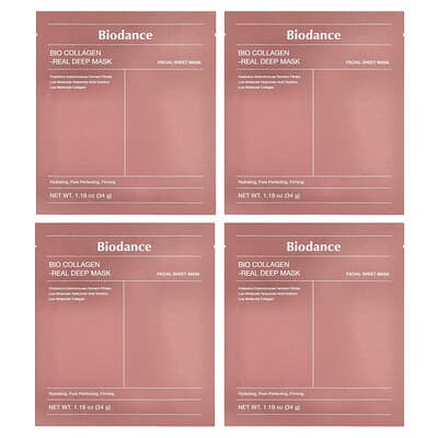 Norland Biodance, Bio Collagen Real Deep Beauty Mask, 4 Sheets, 1.19 oz (34 g) Each supplement Uganda UGX 72652
