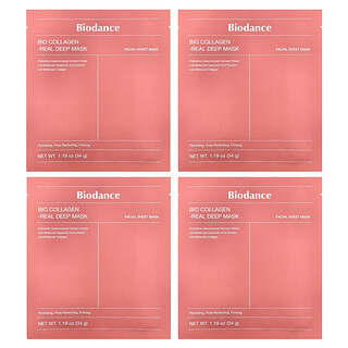 Biodance, Mascarilla de belleza profunda con biocolágeno real, 4 mascarillas, 34 g (1,19 oz) cada una