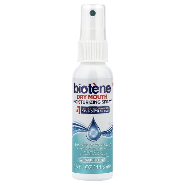 Biotene Dental Products, 舒緩口乾症狀保濕口腔噴霧，溫和薄荷香型，1.5 液量盎司（44.3 毫升）