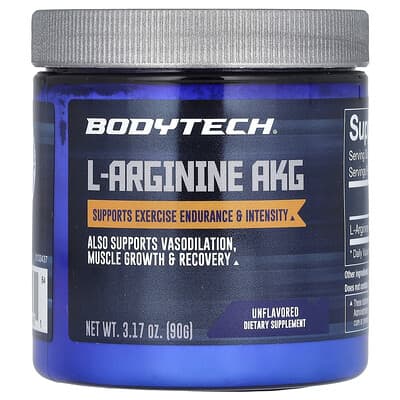 BodyTech, L-Arginine AKG, Unflavored, 3 g, 3.17 oz (90 g)
