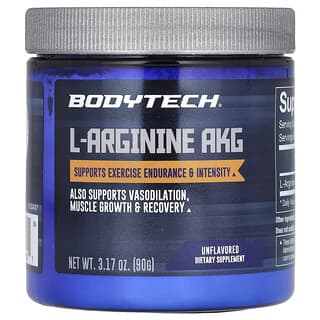 BodyTech‏, אבקת L-ארגינין AKG, ללא תוספת טעם, 90 גרם (3.17 אונקיות)