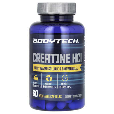 BodyTech, Creatine HCL, 750 mg, 60 Vegetarian Capsules