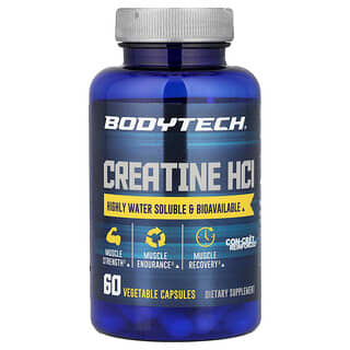 BodyTech, Chlorhydrate de créatine, 750 mg, 60 capsules végétales