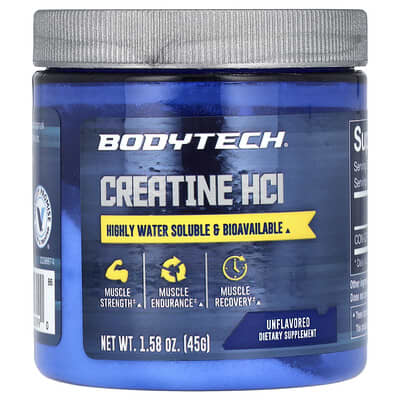 BodyTech, Creatine HCl, Unflavoured, 1.58 oz (45 g)