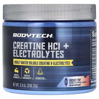 BodyTech, Clorhidrato de creatina más electrolitos, Rocket Pop, 249,75 g (8,8 oz)
