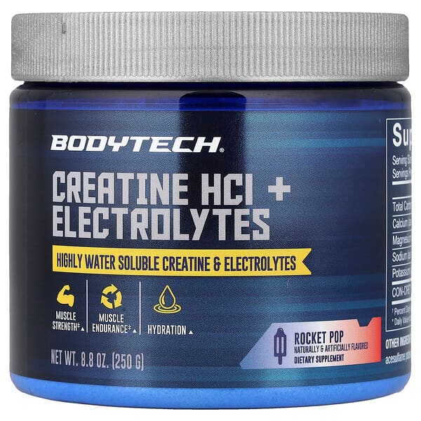 BodyTech, Creatine HCl + Electrolytes, Rocket Pop, 8.8 oz (250 g) — product photo 1