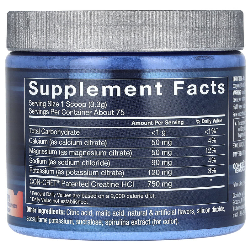 クレアチンHCl（塩酸）＋電解質、ロケットポップ、249.75g（8.8オンス）