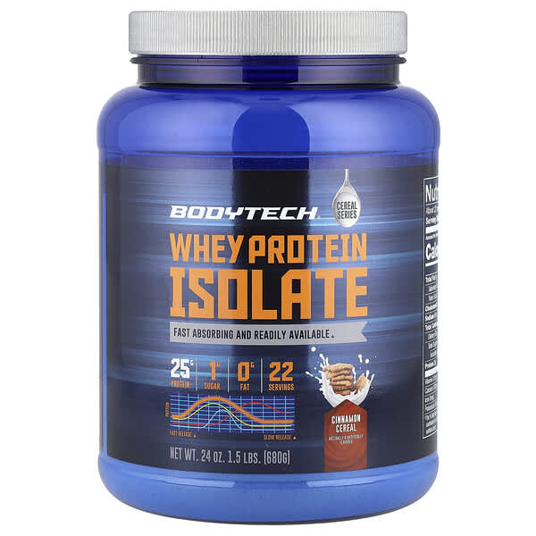 BodyTech, 분리유청단백질, 시나몬 시리얼, 680g(1.5lb)