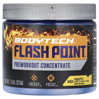 BodyTech, Flash Point, Concentrado para preentrenamiento, Piña, 215 g (7,6 oz)