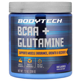 BodyTech, BCAA + Glutamine, Unflavoured, 7.3 oz (208 g)